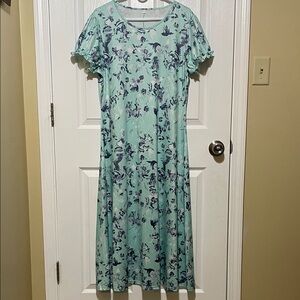 Maxi Dress Short Sleeve Floral XL